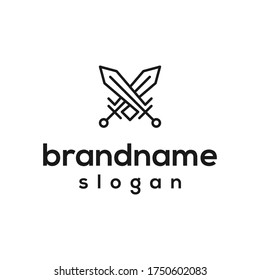 diseño simple y moderno del logo de la espada