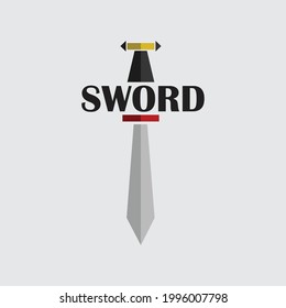 simple modern sword logo flat design