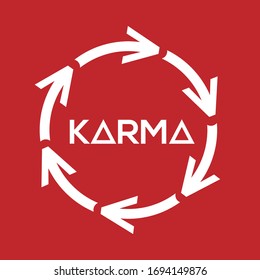 Simple modern symbol of karma with cycle
