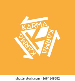 Simple modern symbol of karma with cycle
