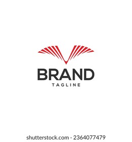 Simple modern tech based wings logo design for technology industry.