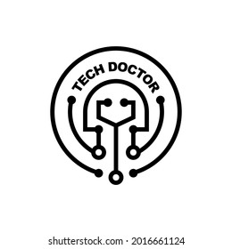 diseño de logotipo de doctores de tecnología simple y moderno para la identidad de marca y otros fines