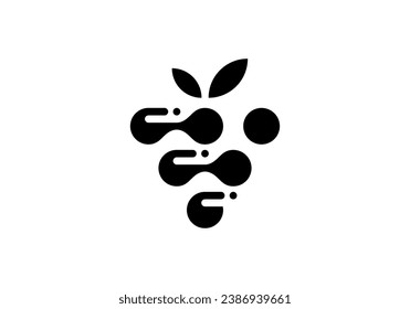 diseño de logotipo de uva con tecnología moderna