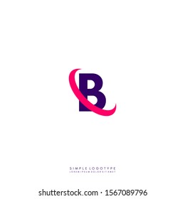 simple modern technology B logotype isolated on white background design concept.