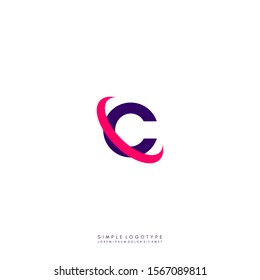 simple modern technology C logotype isolated on white background design concept.