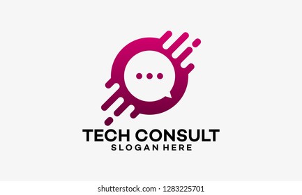 simple and modern Technology Consulting logo template designs vector illustration