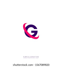 simple modern technology G logotype isolated on white background design concept.