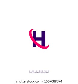 simple modern technology H logotype isolated on white background design concept.