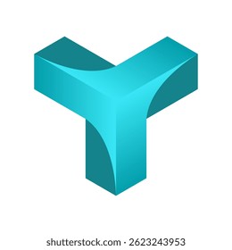 Simple Modern Technology Logo with Teal Cube