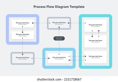 Simple modern template for process flow diagram. Flat design, easy to use for your website or presentation.