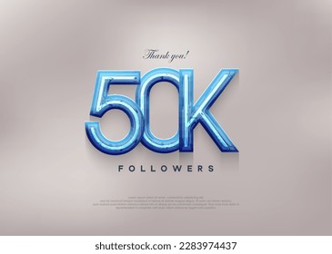 Simple and modern, thank you 50k followers. Premium vector background for achievement celebration design. svg
