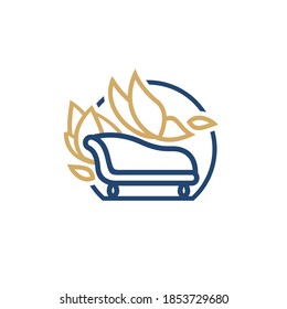 simple modern thin line floral couch vector icon