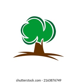Simple and modern thriving green tree logo