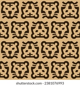 simple modern tiger head vector pattern