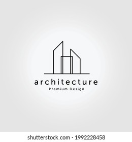 Simple Modern Town Logo Line Art Design Vector Illustration