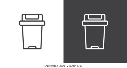Sencilla basura moderna puede encono en el estilo de línea de moda. Un símbolo de la basura vectorial puede aislarse en el fondo blanco. Envase para pictogramas lineales. Colección de iconos de línea para aplicaciones web y conceptos móviles