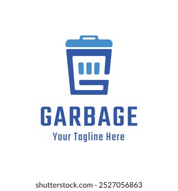 Simple y moderno Vector de la letra G del logotipo de la papelera. Conveniente para las industrias ambientales y así sucesivamente.