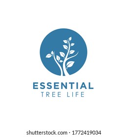 Simple modern tree with circular shape logo design