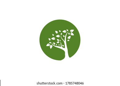 diseño simple y moderno de logotipo de árbol, ilustración vectorial