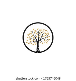 simple modern tree logo design, vector illustration