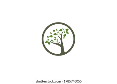 simple modern tree logo design vector illustration