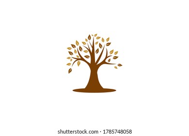 simple modern tree logo design, vector illustration