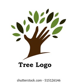 Simple modern tree logo. Nature growth logo design concept