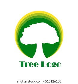 Simple modern tree logo. Nature growth logo design concept