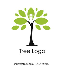 Simple modern tree logo. Nature growth logo design concept