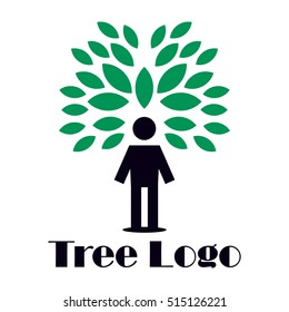 Simple modern tree logo. Nature growth logo design concept