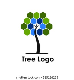 Simple modern tree logo. Nature growth logo design concept