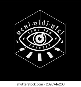 Simple, Modern, Trendy, Dark, Esoteric Gothic Eyes T-shirt Design Illustration