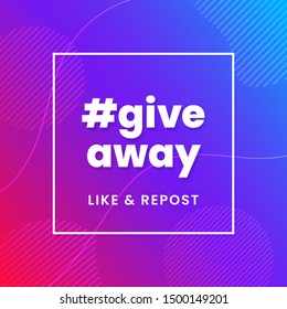 Simple modern trendy giveaway background for social media poster template design with abstract geometric shape element vector illustration