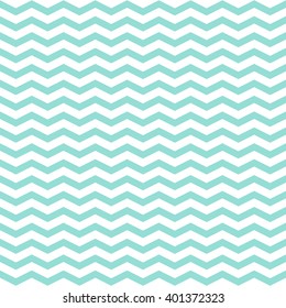 Simple modern trendy mint and white zigzag background - vector seamless pattern