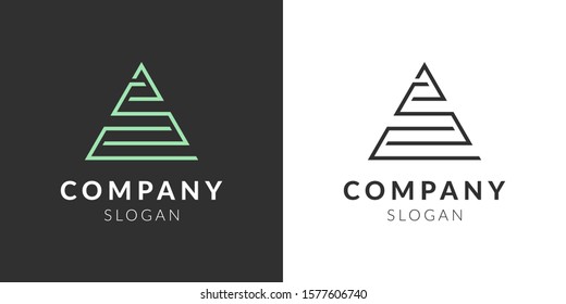 Simple modern triangle logo. Abstract geometric vector design template for company and business