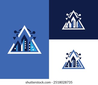 einfaches modernes Dreieck Polygon Low-Poly-Diamant-Stil Logo-Design