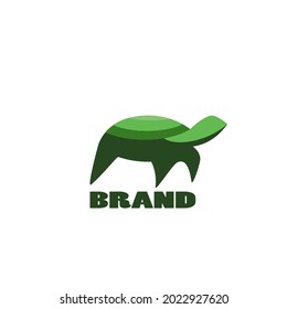 simple and modern turtle logo. awesome shape with green color gradation