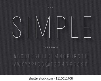 Simple modern typeface with shadow. Font trendy typography sans serif style for t shirt, promotion, party poster, logo, concept, sale banner, printing, decoration, stamp. Cool alphabet. Vector 10 eps