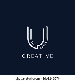 Simple Modern U Letter Logo, Monogram Vector Design Logo Template