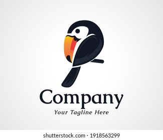 Simple modern unique art style toucan bird logo icon symbol design illustration inspiration