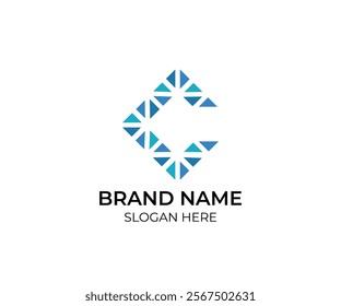 Simple modern unique creative abstract technology logo 