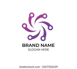 Simple modern unique creative abstract technology logo 