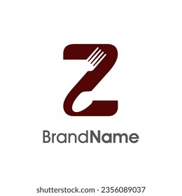 Simple, Modern and Unique illustration logo design initial Z combine with fork and spoon. Logo recommended for business related Beverages, Restaurant, Cafe and Food.