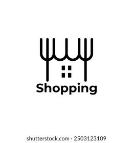 Simple, modern, and unique illustration logo design store combine with fork element. Logo recommended for business related beverages, food, and restaurant.