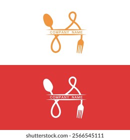 Simple, Modern and Unique illustration logo design initial N combine with fork and spoon. Logo recommended for business related Beverages, Restaurant, Cafe and Food.
