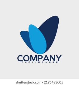 simple and modern vector company logo design ideas with abstract flower shape