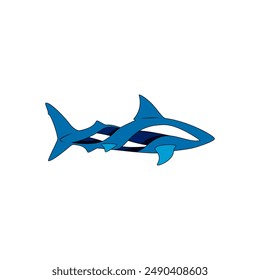 Einfache und moderne Vektorillustration eines abstrakten Hais. Symbol oder Logo für jeden Geschäftsbereich.