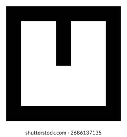 Una Ilustración vectorial simple y moderna de una silueta de caja, ideal para su uso en proyectos de diseño de embalaje, entrega, envío, almacenamiento y logística. Perfecto para App, Sitios web, marca y estera de impresión