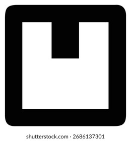 Una Ilustración vectorial simple y moderna de una silueta de caja, ideal para su uso en proyectos de diseño de embalaje, entrega, envío, almacenamiento y logística. Perfecto para App, Sitios web, marca y estera de impresión