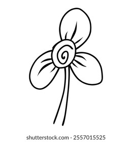 simple and modern vector illustration of a flower with smooth lines and a clean aesthetic